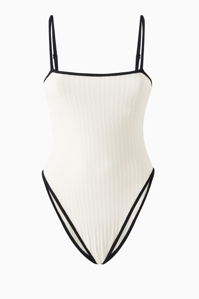 

Jacelyn One-piece Swimsuit in Terrycloth, Neutral