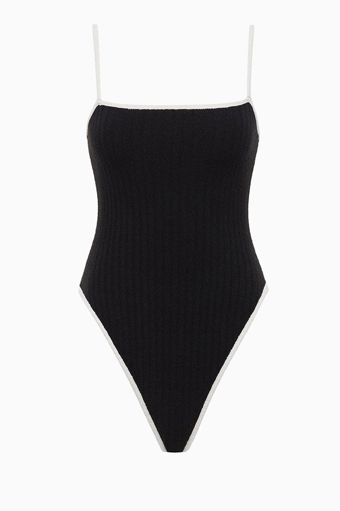 

Jacelyn One-piece Swimsuit in Terry Rib, Black