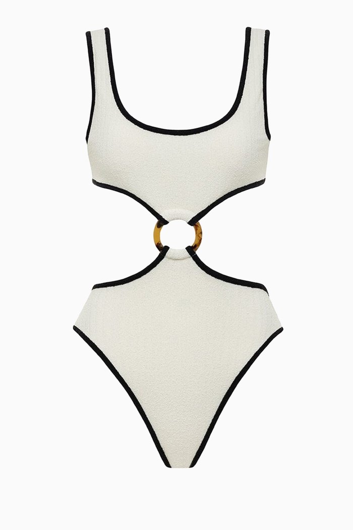 Ky One-piece Swimsuit in Terry Cloth, Neutral