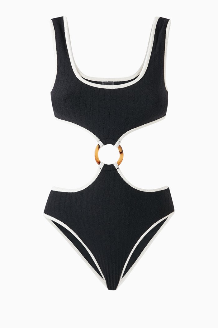 Ky One-piece Swimsuit in Terrycloth, Black