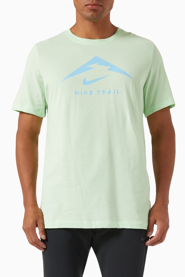 Dri-FIT Trail Running T-Shirt in Cotton-blend, Green