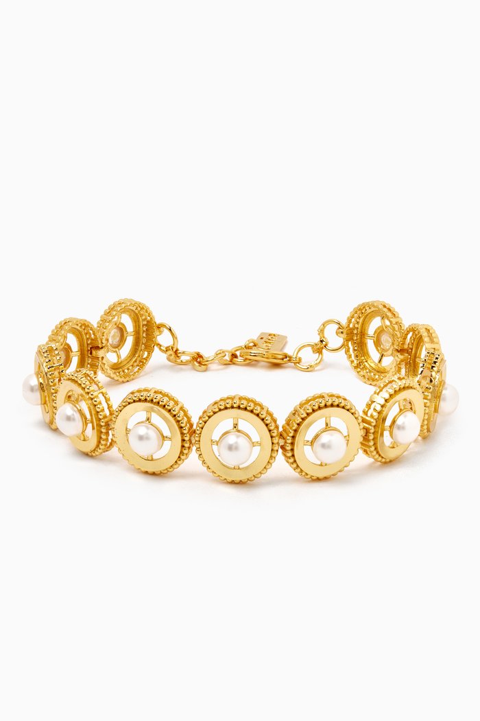 

Ramadan Exclusive Ravi 2.0 Bracelet in 24kt Gold-plated Brass, White