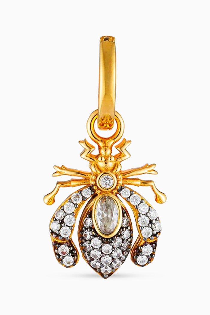 

Bee Hoop Single Earring in 24kt Gold-plated Bronze, Yellow