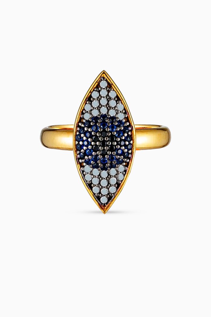 

Mini Evil Eye Ring in 24kt Gold-plated Bronze, Yellow