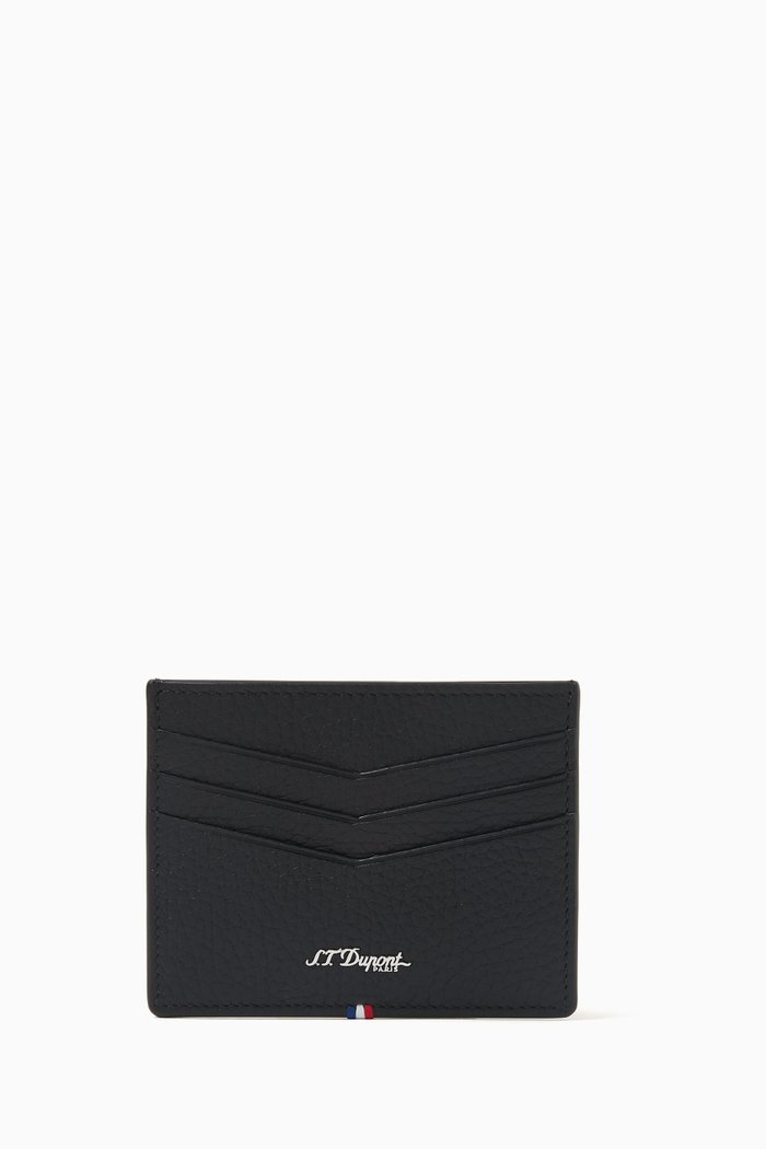 Neo Capsule Card Holder in Leather, Black