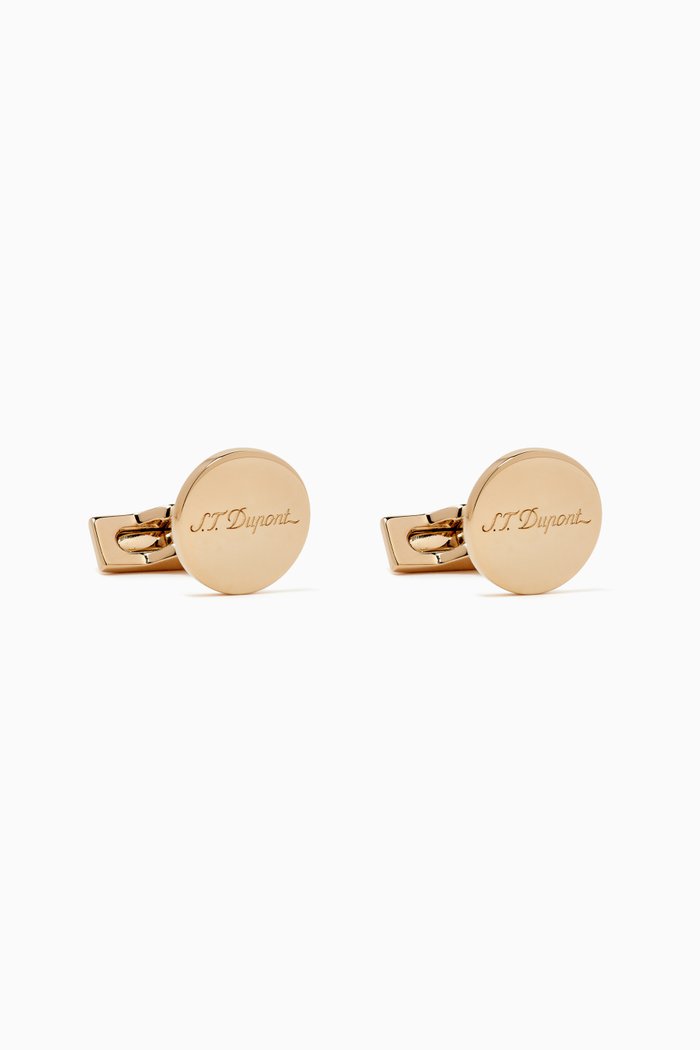 

ST Logo-engraved Cufflinks in Stainless Steel, Gold