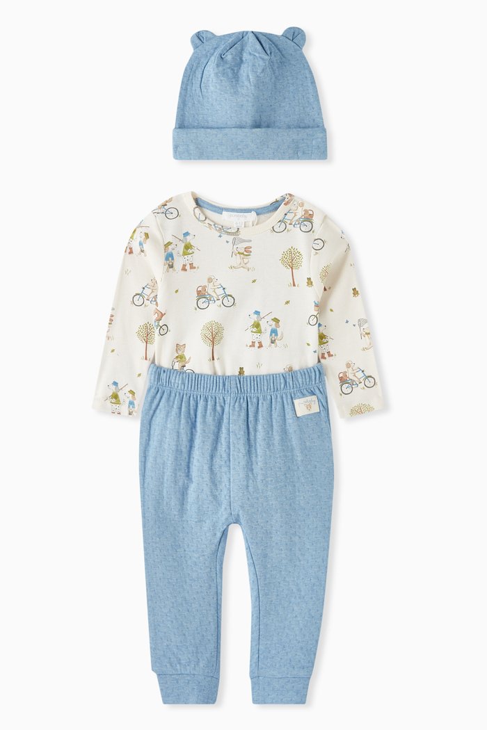 

3-piece Ducky Bodysuit, Pants & Beanie Gift Set, Multicolour