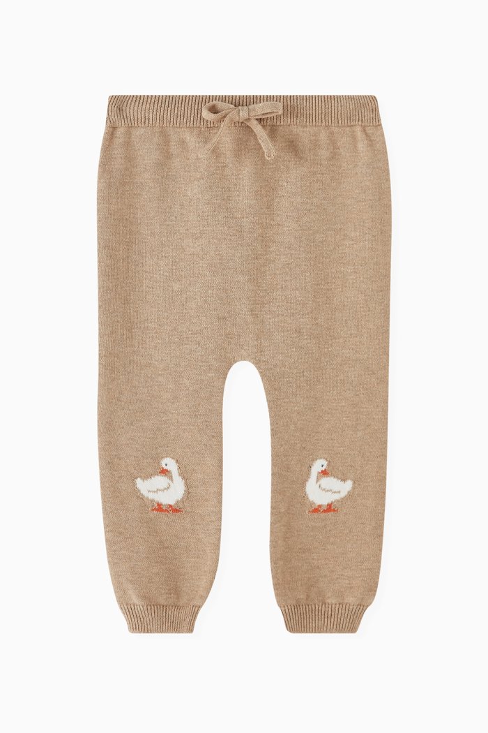 

River Friends Leggings in Organic Cotton Wool-blend, Brown