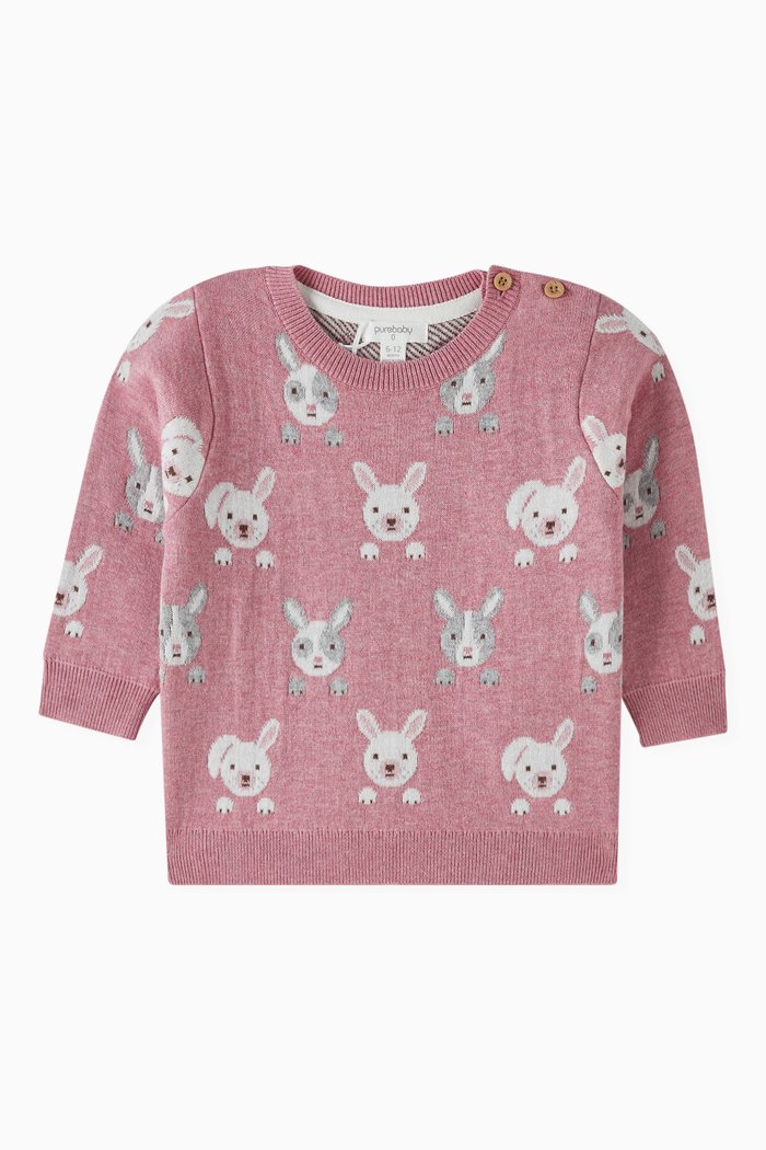 

Knitted Sweater in Organic Cotton Wool-blend, Pink
