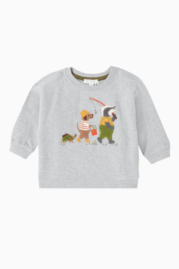 Hiking Sweatshirt in Organic Cotton, Grey
