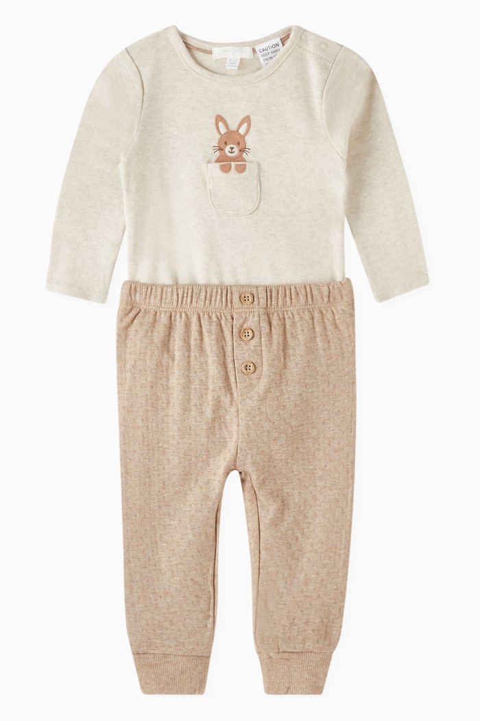 2-piece Track Set in Organic Cotton, Neutral