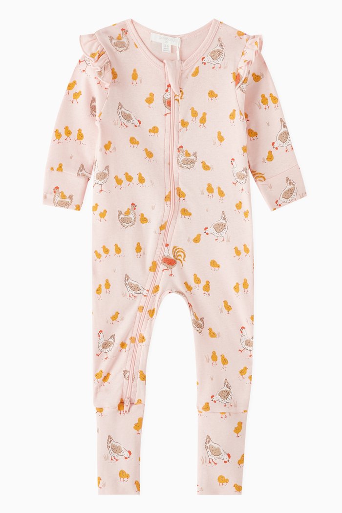 

Chook Printed Growsuit in Organic Cotton, Pink