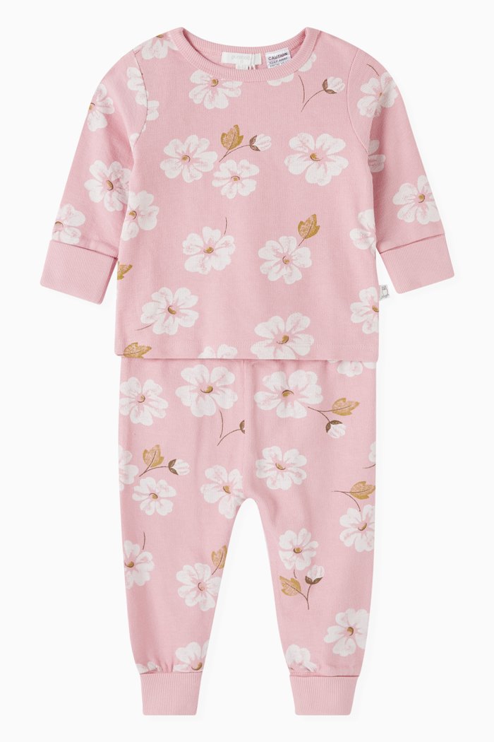 

Wildflower Pyjama Set in Organic Cotton, Pink