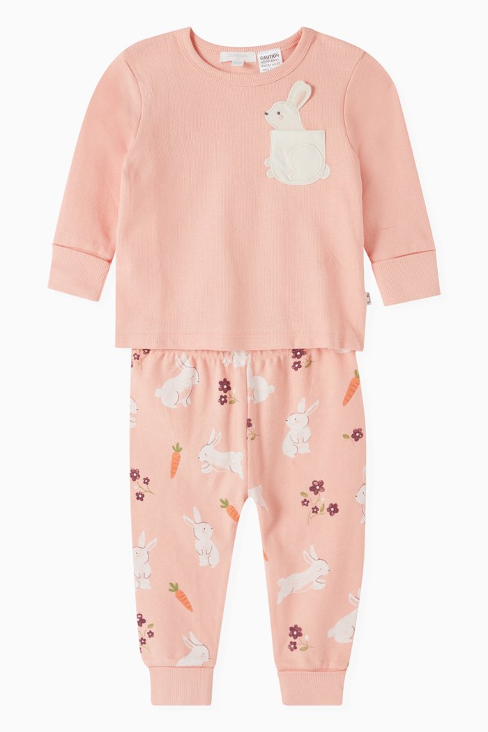 

Bunny Novelty Pyjama Set in Organic Cotton, Pink
