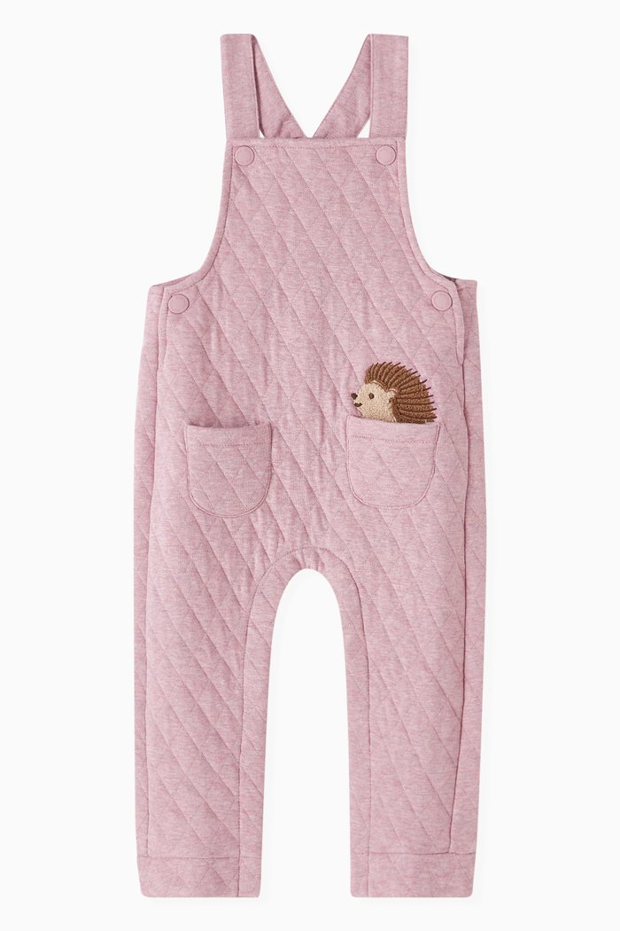

Quilted Dungarees in Cotton-Blend, Pink