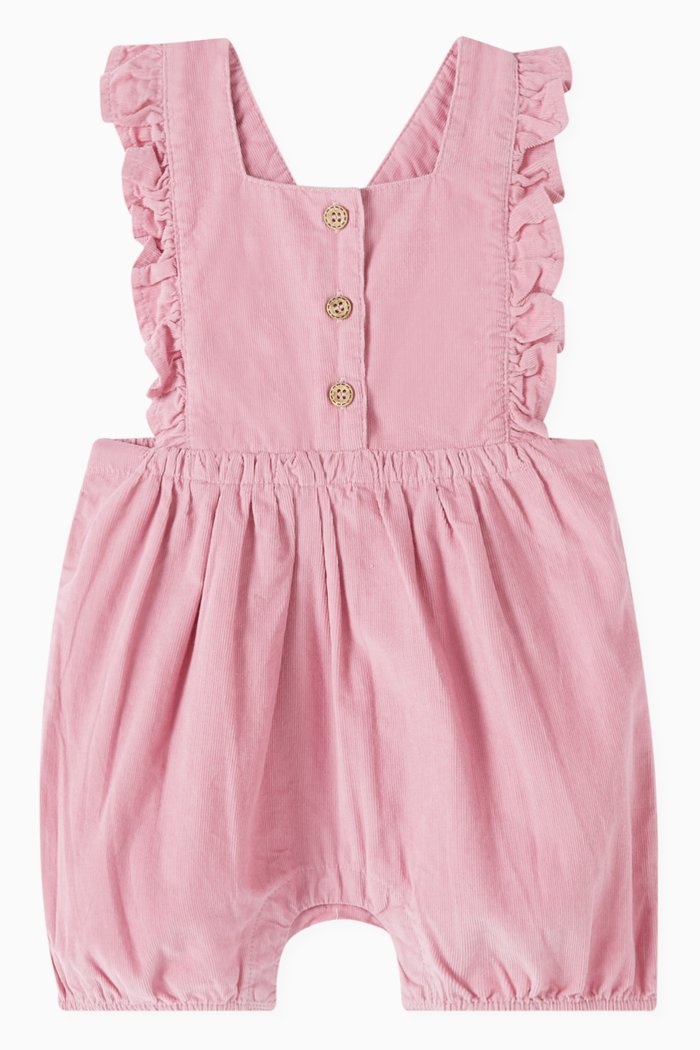 

Ruffle Romper in Corduroy, Purple