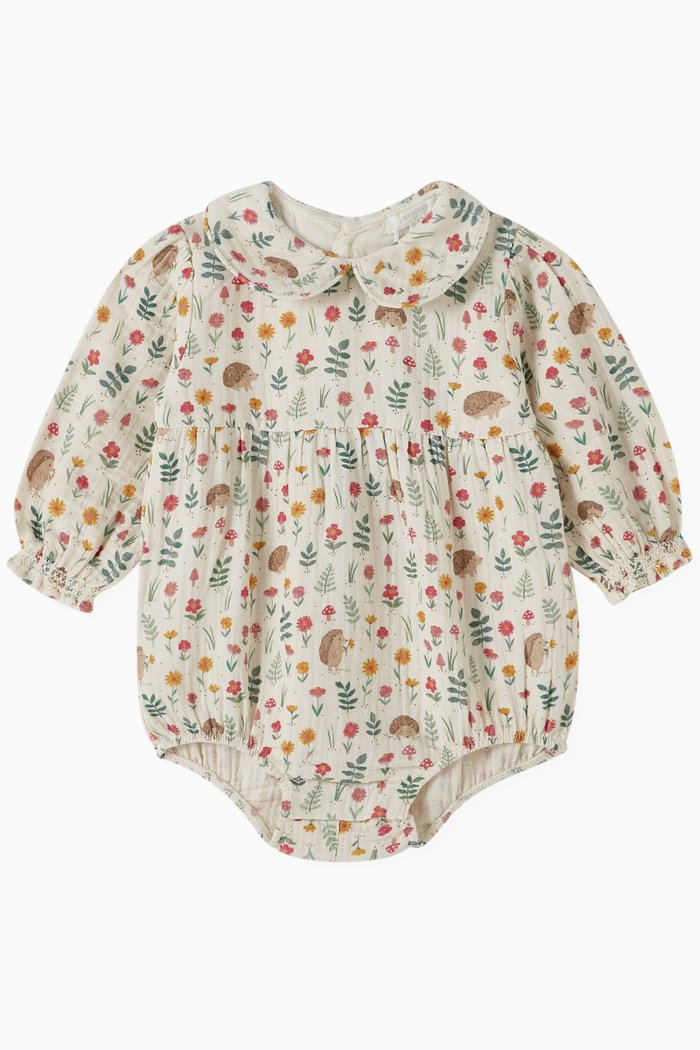 

Hedgehog Crinkle Bodysuit in Organic Cotton, Multicolour