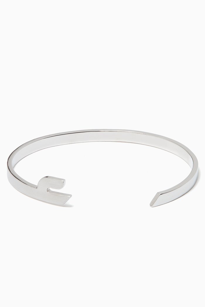 Arabic Letter 'Ein' Hand Cuff in Sterling Silver