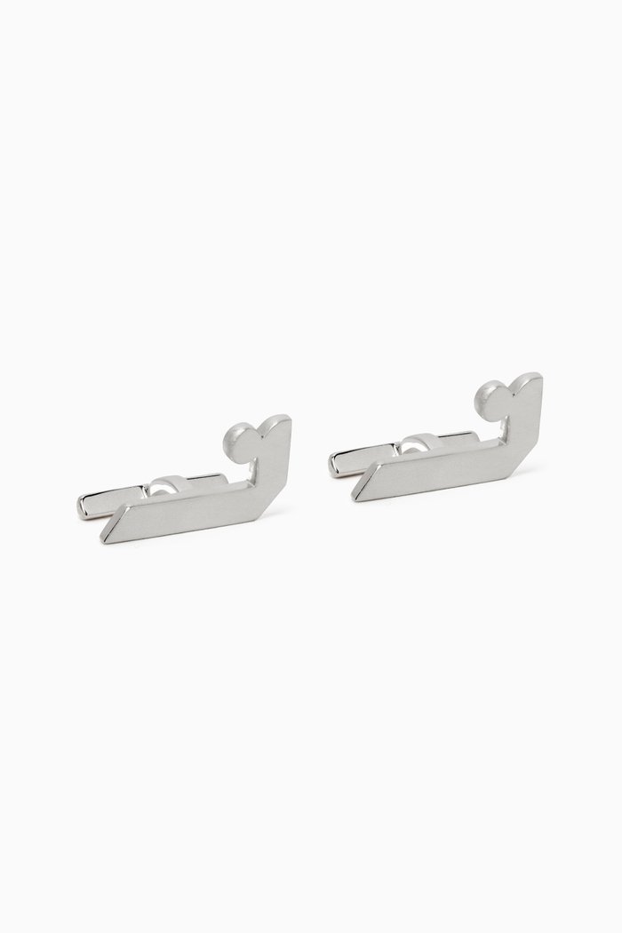 

Arabic Letter "Noon' Cufflinks in Sterling Silver