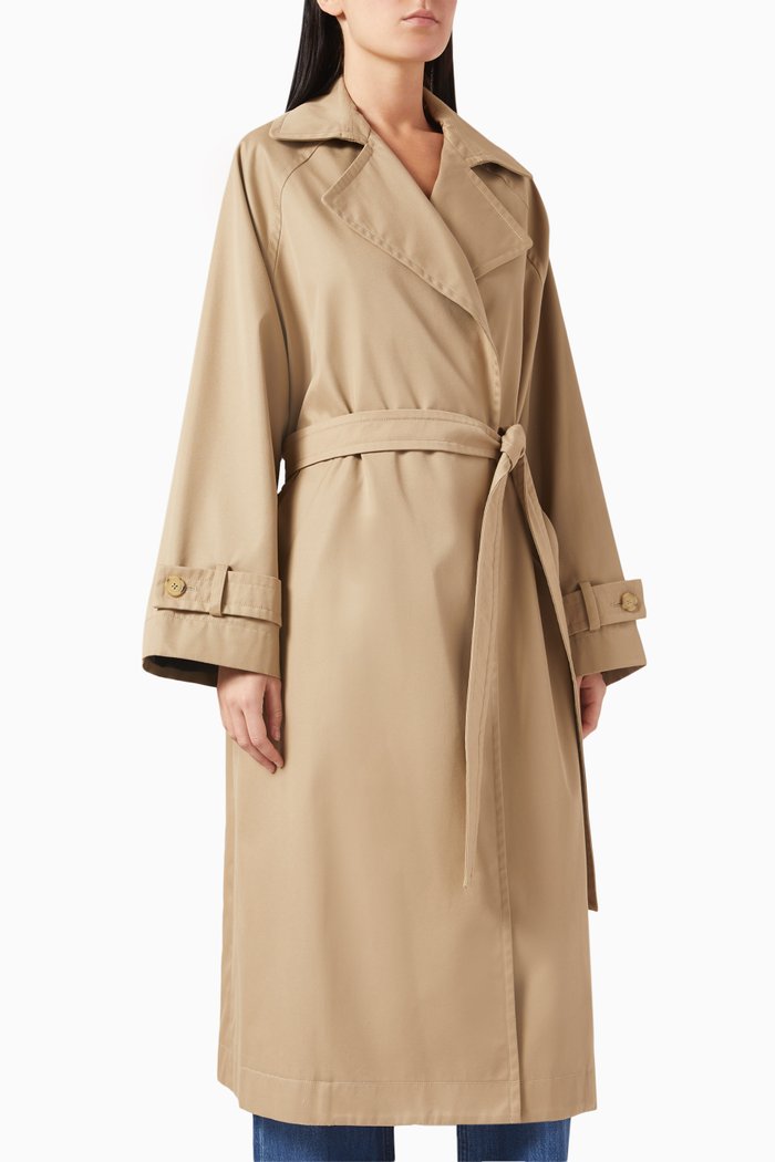 Kai Belted Trench Coat in Cotton, Neutral