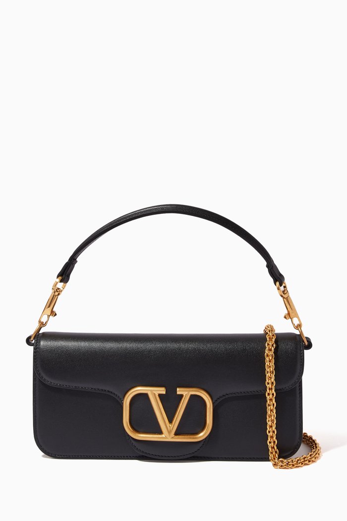 

Valentino Garavani Locò Shoulder Bag in Calf Leather, Black