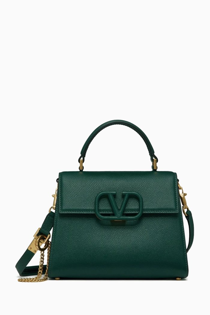 

Valentino Garavani Small VSLING Top-handle Bag in Calfskin, Green