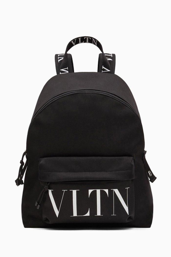 

Valentino Garavani Logo Backpack in Nylon Canvas, Black