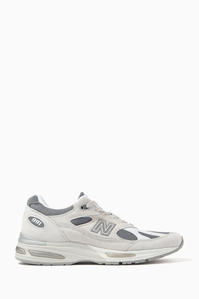 

Made in Uk 991v2 Sneakers in Suede and Mesh, Grey