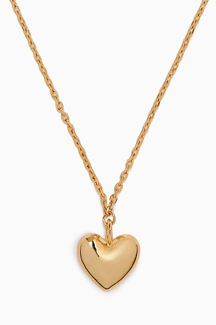 

Puffed Heart Chain Necklace in Gold-vermeil