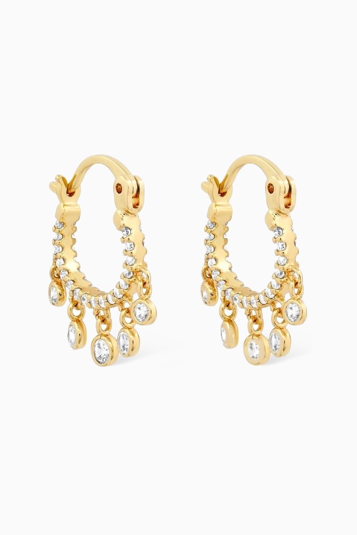 

CZ Charm Hoop Earrings in Gold-vermeil
