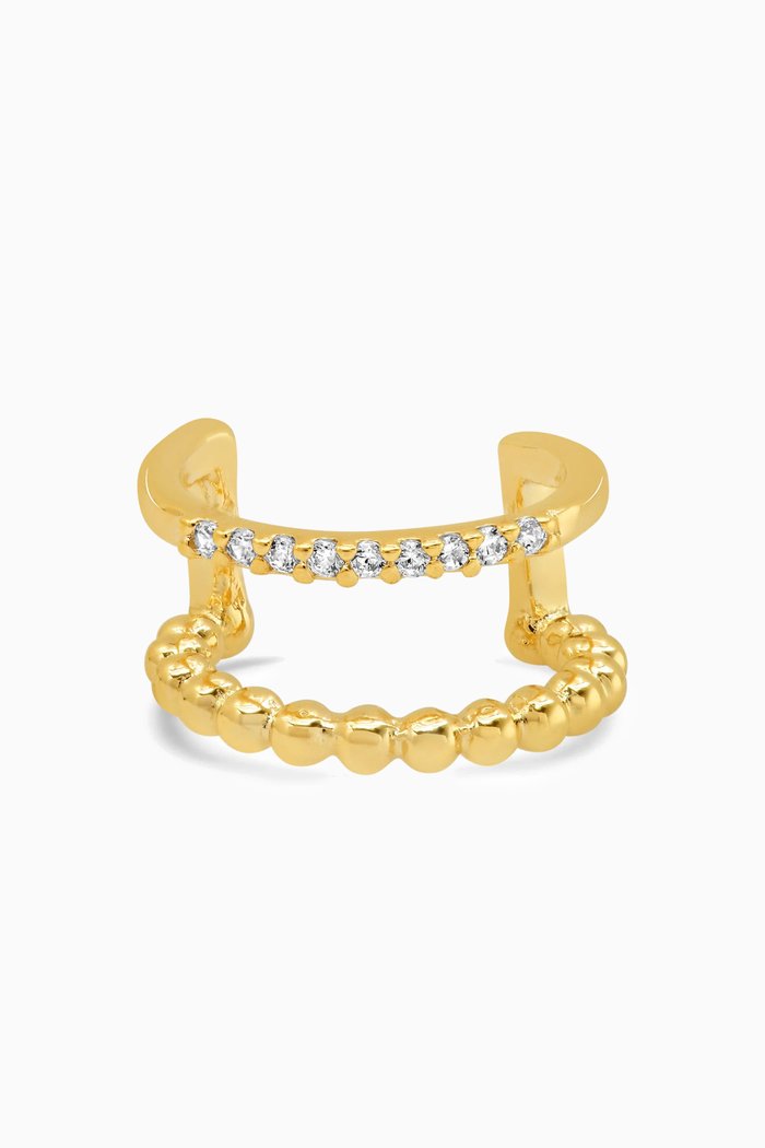

Ridged Single Ear Cuff in Gold-plated Brass
