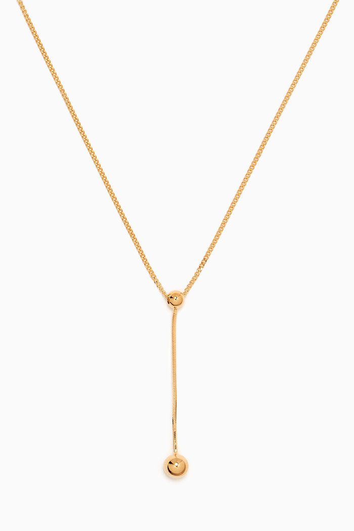 

Ball Pendant Rope Chain Necklace in Gold-plated Brass