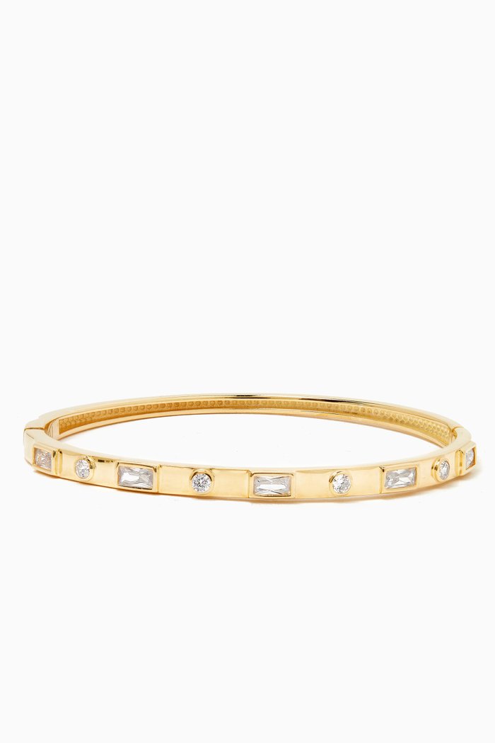 

Stone Cuff Bracelet in Gold-vermeil