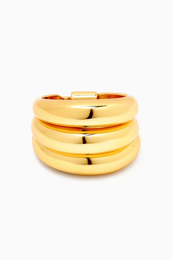 Triple Band Ring in Gold-plated Brass