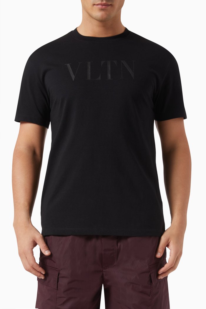 

Valentino Garavani Logo T-shirt in Cotton Jersey, Black