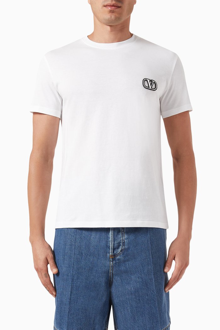 

Valentino Garavani Logo T-shirt in Cotton-jersey, White