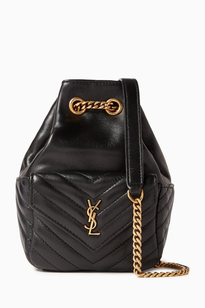 

Mini Joe Bucket Bag in Leather, Black