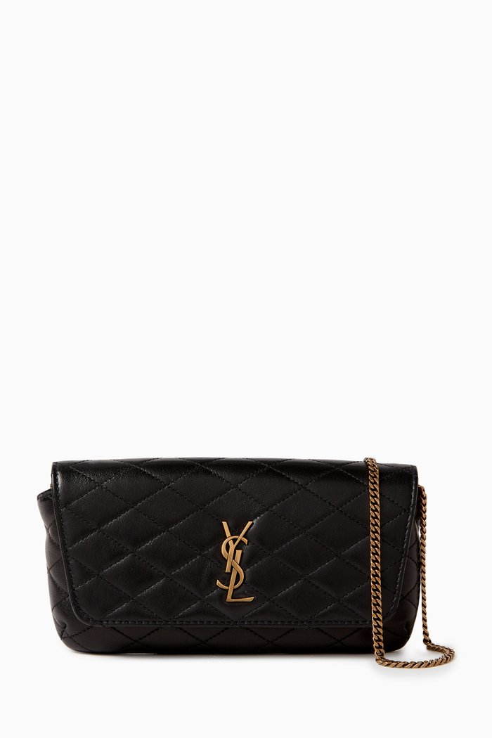

Gaby Phone Holder in Quilted Leather, Black