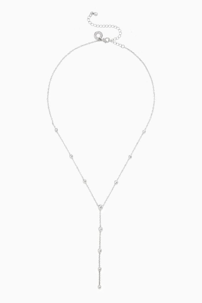 

By The Yard Dainty Y Necklace in Rhodium-plated Brass, Silver
