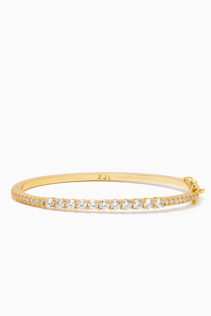 

Classic Round-cut CZ Bangle in Gold-plated Brass