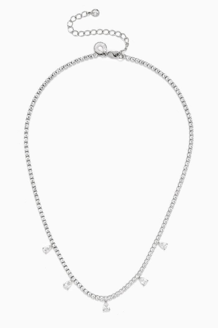 

Flexi Tennis Necklace in Rhodium-plated Brass, Silver