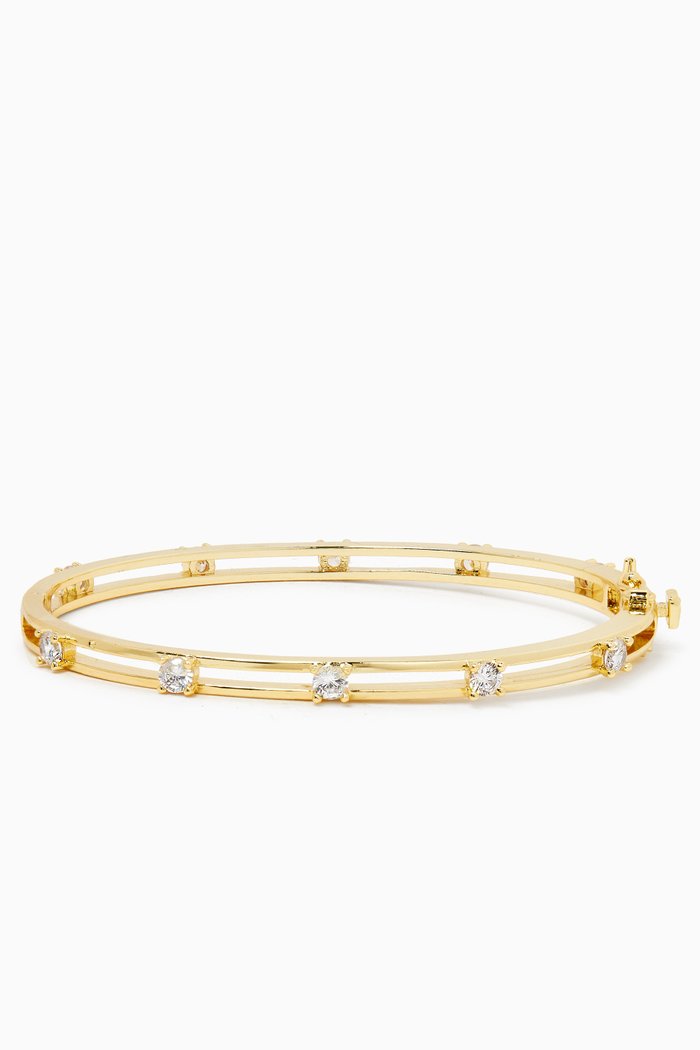 

Round-cut Bangle in 14kt Gold-plated Brass