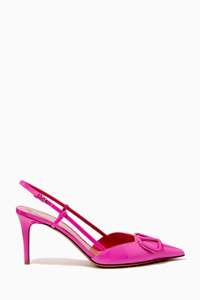 

Valentino Garavani VLOGO Slingback Pumps in Patent Leather, Pink