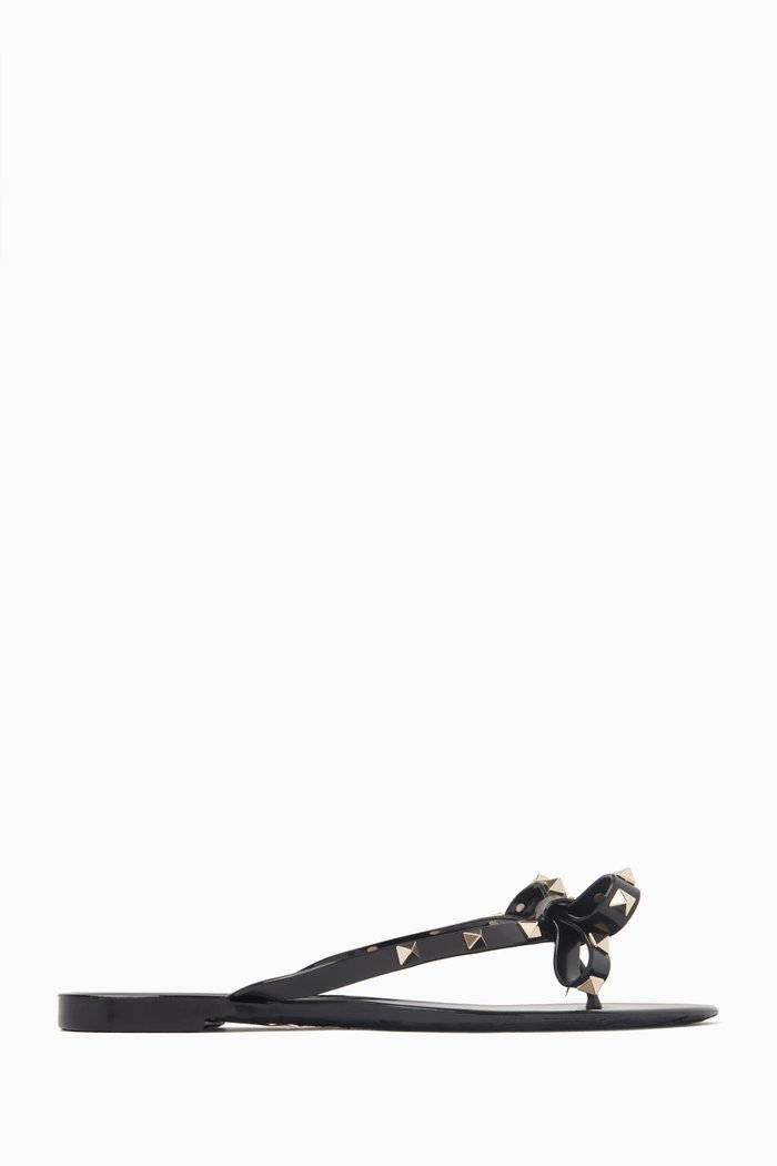 Valentino Garavani Rockstud Slides in PVC, Black