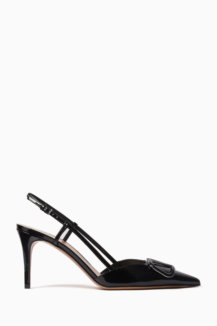 

Valentino Garavani VLOGO 80 Slingback Pumps in Patent Leather, Black