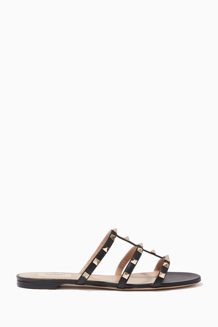 

Valentino Garavani Rockstud Slides in Leather, Black