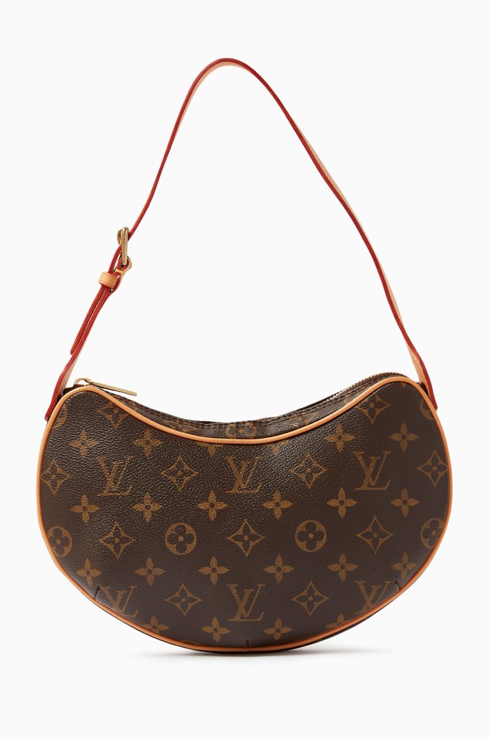 

Croissant PM Shoulder Bag in Coated-canvas, Brown