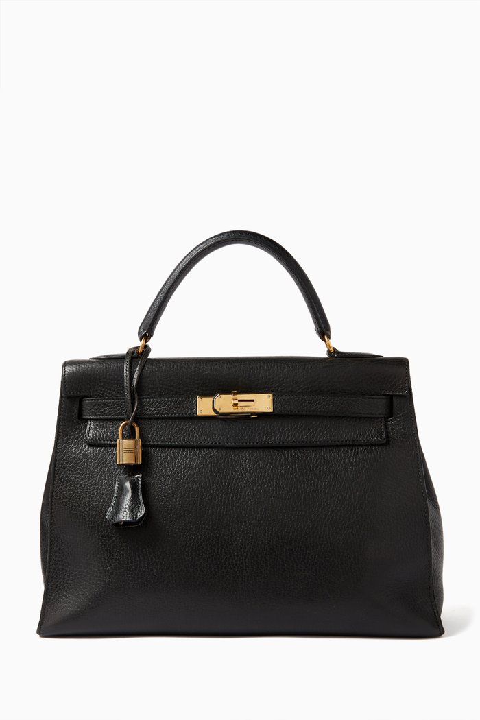 Kelly Sellier 32 Bag in Ardennes Leather, Black
