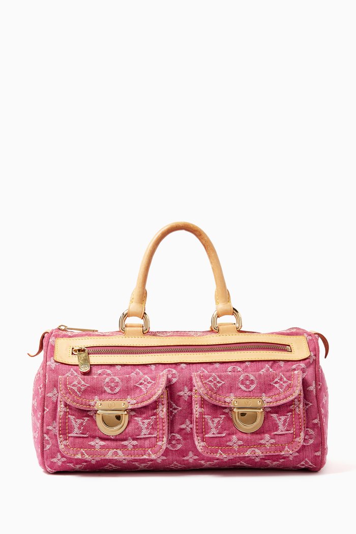 Neo Speedy Top-handle Bag in Denim, Pink