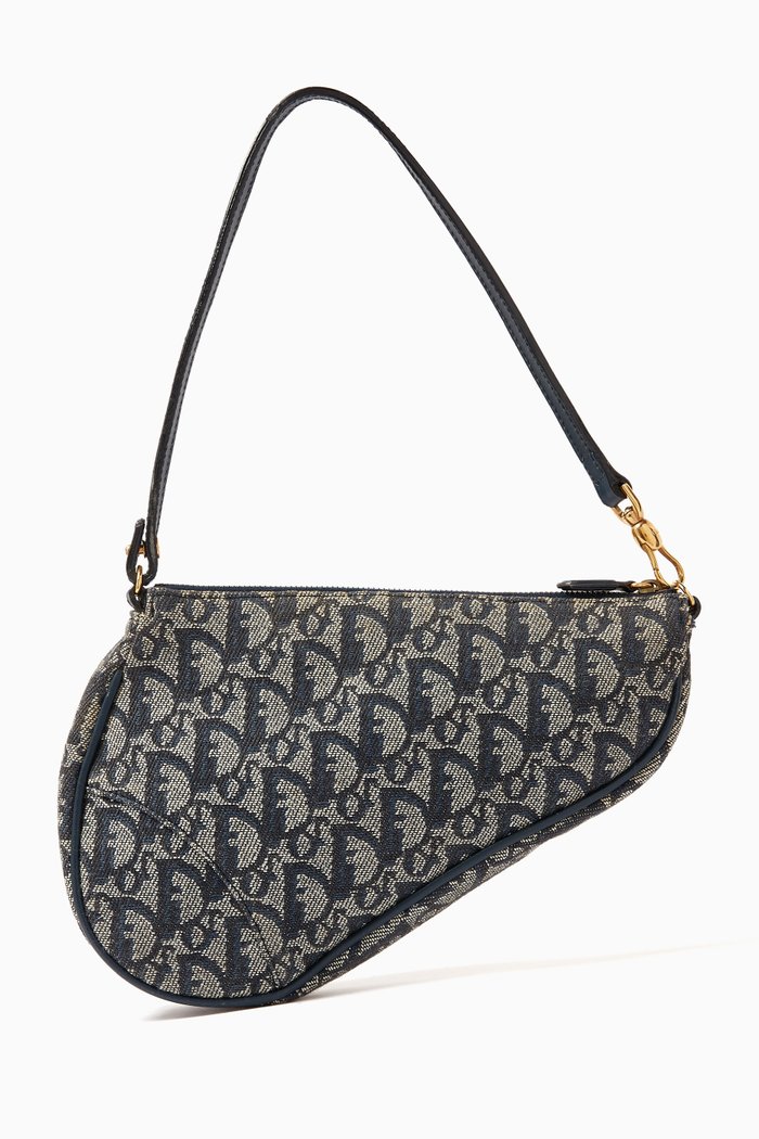 

Saddle Bag in Trotter Monogram Canvas & Leather, Blue